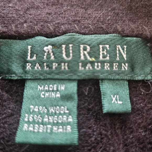 Lauren Ralph Lauren Brown Wool/Angora Cable Knit Sweater XL (Fits Like A LG) - Picture 8 of 8